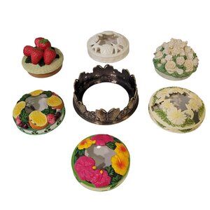 Yanky candle & Lillian Rose Hand Painted Floral & Fruit candle accesories